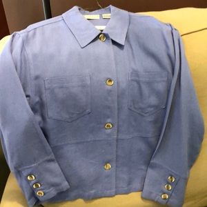Sigrid Olsen light blue light weight jacket